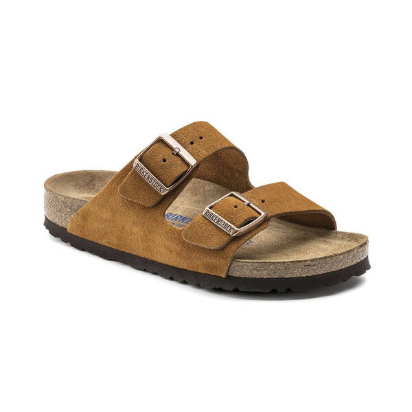 Birkenstock Arizona SFB VL Süet Çift Bantlı Kadın Terlik 1009527 - 1