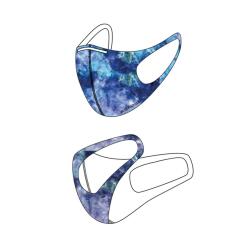 Black Spade Sentetik Örme Kumaş Yıkanabilir Unisex Maske 90021 - Mermer Desen - 1