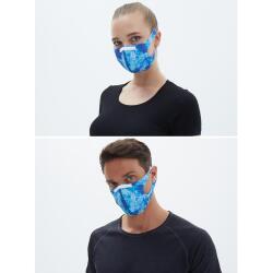 Black Spade Sentetik Örme Kumaş Yıkanabilir Unisex Maske 90021 - Mermer Desen - 2