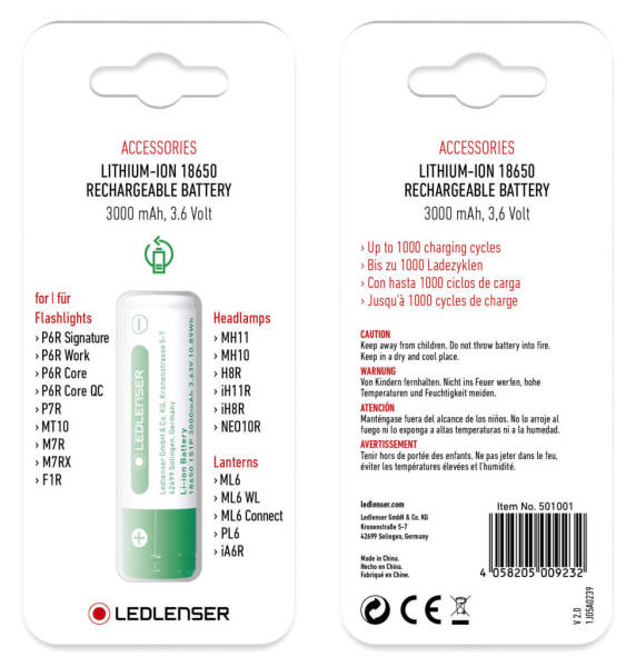 Ledlenser Lı-on 3400 Battery 501001 - 3