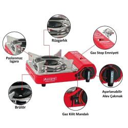 Orcamp Tekli Mini Portatif Ocak Kırmızı CK-506 - 2