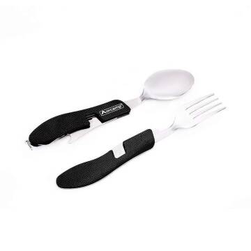 Orcamp Kamp Çatal Kaşık Bıçak Seti Siyah OUT-1350 - ORCAMP