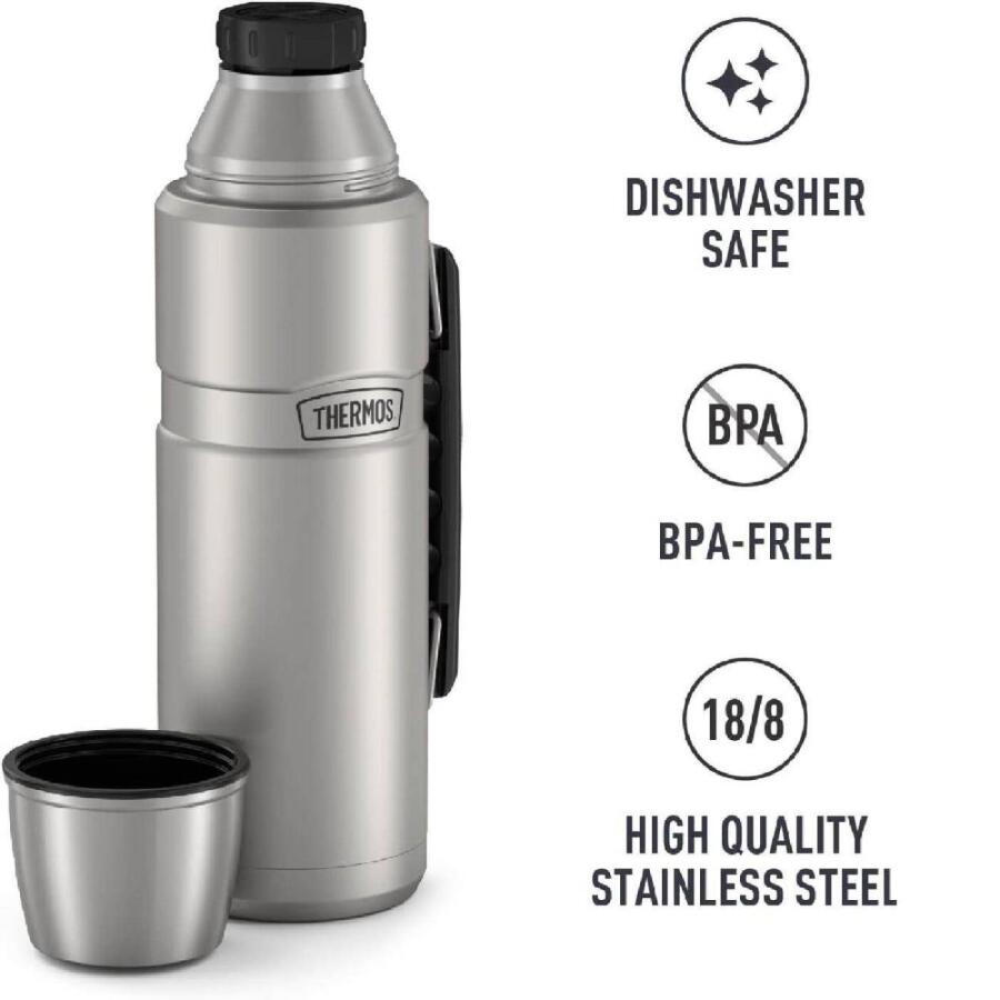 Thermos SK2010 Stainless King Large Matte Stainless Steel 1.2 lt. 163963-AK - 6