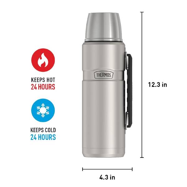 Thermos SK2010 Stainless King Large Matte Stainless Steel 1.2 lt. 163963-AK - 2