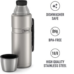 Thermos SK2010 Stainless King Large Matte Stainless Steel 1.2 lt. 163963-AK - 6