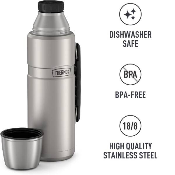 Thermos SK2010 Stainless King Large Matte Stainless Steel 1.2 lt. 163963-AK - 6