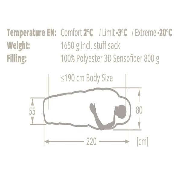 Vaude Sioux 800 Syn -20C Uyku Tulumu 12126 - 3