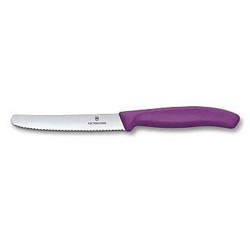 Victorinox Paslanmaz Çelik Tırtıklı Soyma Bıçak 11 cm Mor 6.7835.C1