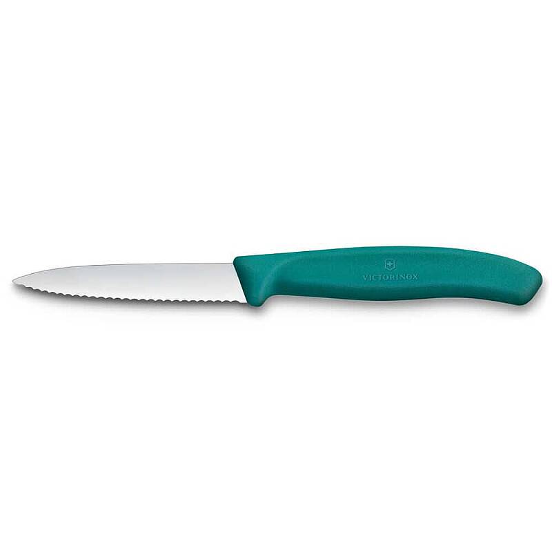 Victorinox Paslanmaz Çelik Tırtıklı Soyma Bıçak 8 cm Yeşil 6.7634.C1 - 1