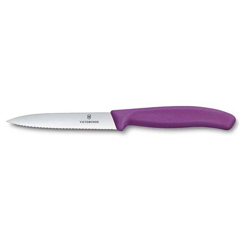 Victorinox Swiss Classic 10cm Tırtıklı Soyma Bıçağı Mor 6.7735.C1 - 1