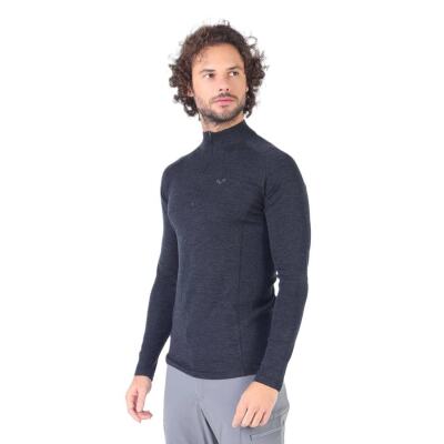 Woolona Astro Uzun Kollu Yarım Fermuarlı Yün Termal İçlik - WOOLONA