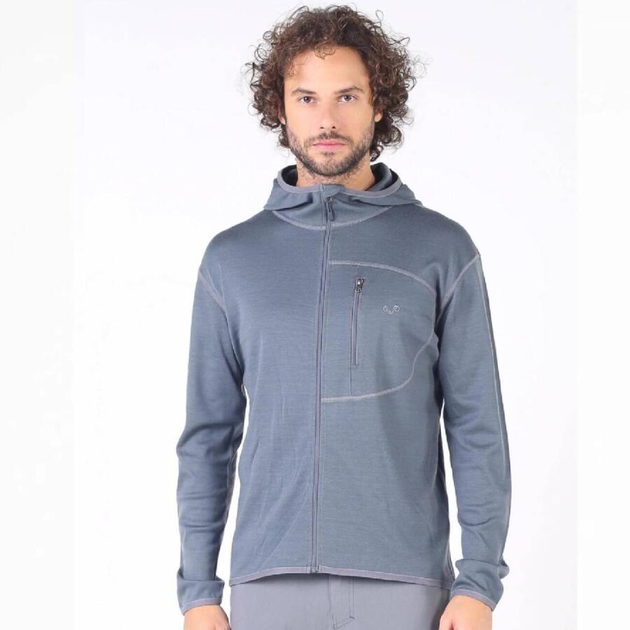Woolona Maestro Fermuarlı Kapüşonlu Erkek Sweatshirt - GRY - 2
