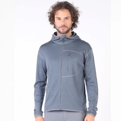 Woolona Maestro Fermuarlı Kapüşonlu Erkek Sweatshirt - GRY - 2