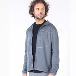 Woolona Maestro Fermuarlı Kapüşonlu Erkek Sweatshirt - GRY - 3
