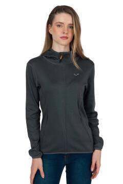 Woolona Marin Fermuarlı Kapüşonlu Kadın Sweatshirt - WOOLONA