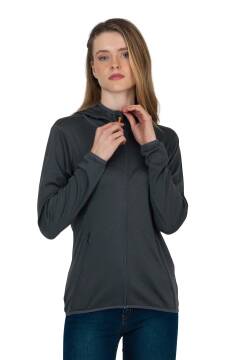 Woolona Marin Fermuarlı Kapüşonlu Kadın Sweatshirt - 2