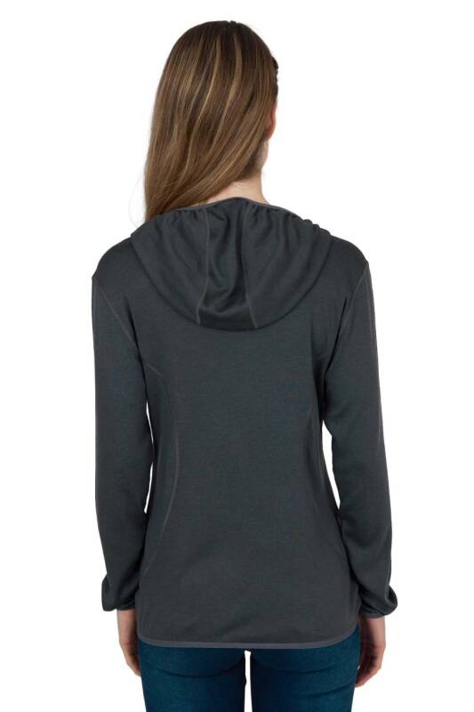 Woolona Marin Fermuarlı Kapüşonlu Kadın Sweatshirt - 4