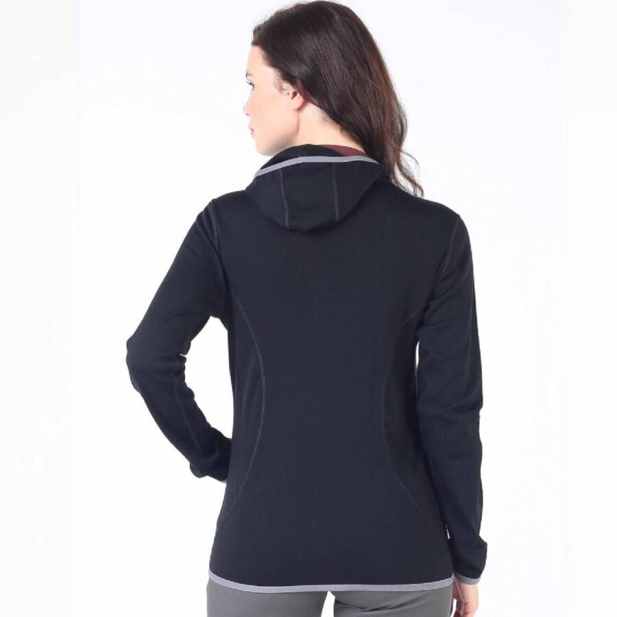 Woolona Marin Fermuarlı Kapüşonlu Kadın Sweatshirt - BLK - 5