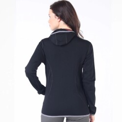 Woolona Marin Fermuarlı Kapüşonlu Kadın Sweatshirt - BLK - 5