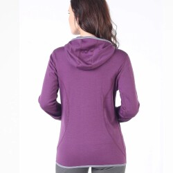 Woolona Marin Fermuarlı Kapüşonlu Kadın Sweatshirt - PRP - 4