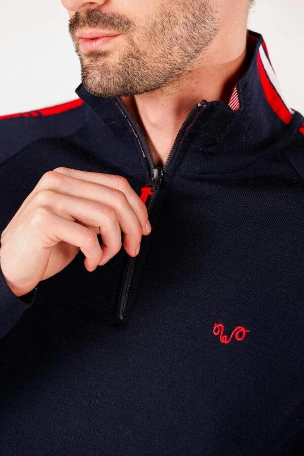 Woolona Noyan Yarım Fermuarlı Yün Erkek Kazak - 3