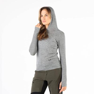 Woolona Sonatra Hoodie Yünlü Kapüşonlu Kadın Sweatshirt - GRY - 1
