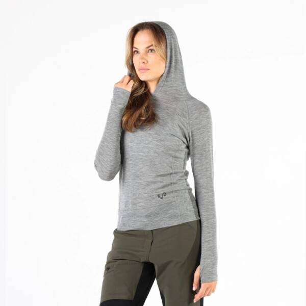 Woolona Sonatra Hoodie Yünlü Kapüşonlu Kadın Sweatshirt - GRY - 1