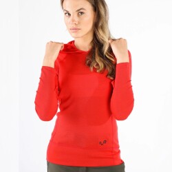 Woolona Sonatra Hoodie Yünlü Kapüşonlu Kadın Sweatshirt - RED - 3