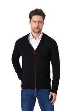 Woolona Tola Merinos Yünü Erkek Fermuarlı Sweater - WOOLONA